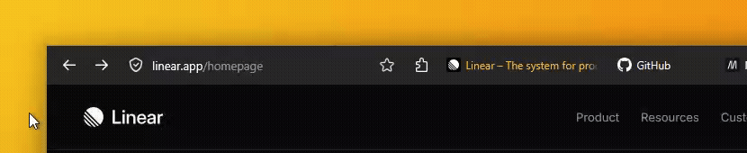 URL bar expanding on focus with hover-reveal icons