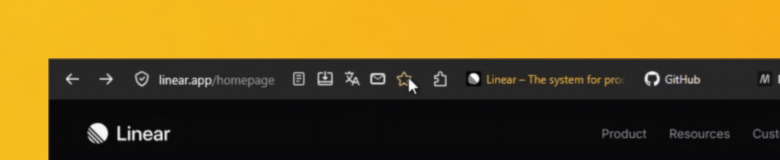 URL bar expanded with hover-reveal icons